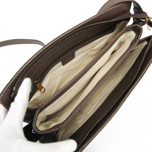 GUCCI Authentic Brown Leather Shoulder Bag - Picture 3 of 15